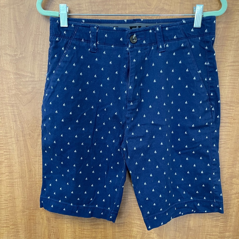 Plugg Dark Blue Men's Shorts with Nautical Pattern